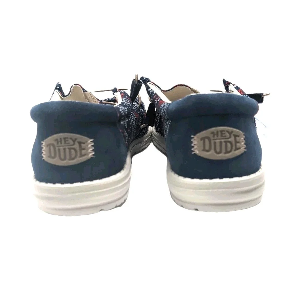 NEW Hey Dude Wally Winter Sweater Shoes Mens 13 Blue Nordic Slip‎ On Loafers NWT